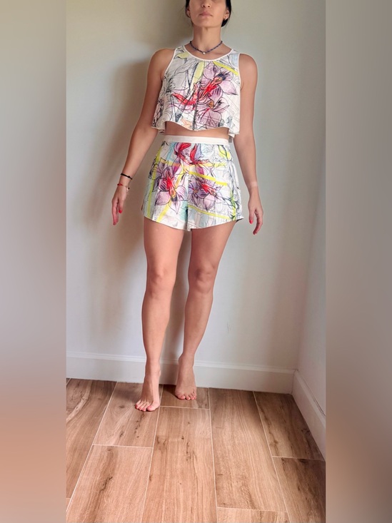 Clover Canyon Pants - Clover Canyon Printed Crop Top & Shorts Set | Matching Two-Piece Summer Set